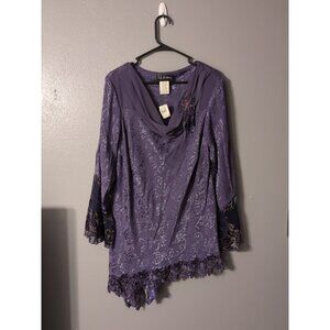 S.L. Fashions Purple Vintage Blouse Plus Size 16W NWT